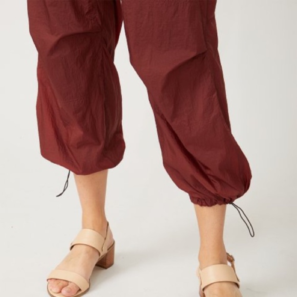 Free People Rust Copper Ripple Sport Jogger Athletic Crop Pants - Picture 12 of 12